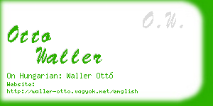 otto waller business card